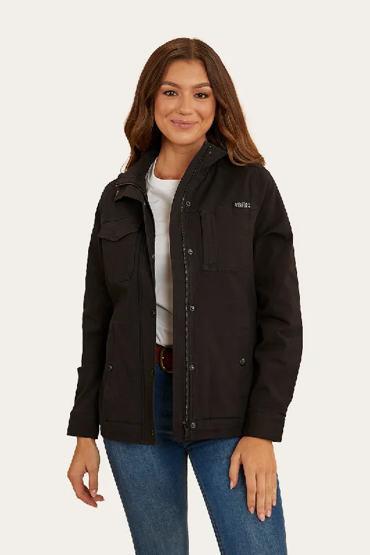 Rothbury Womens Jacket - Black Herringbone Jacket Houndstooth Jacket Plaid Jacket