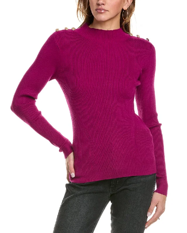 Elie Tahari The Yana Sweater Slim Fit Regular Fit Oversized