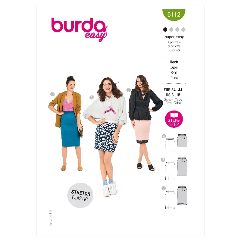 Burda Pattern 6112 Misses' Skirt velvet skirt luxurious