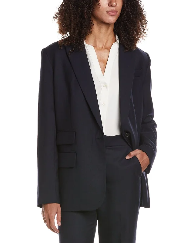 A.L.C. Mavis Wool-Blend Jacket Front Pockets Side Pockets Patch Pockets