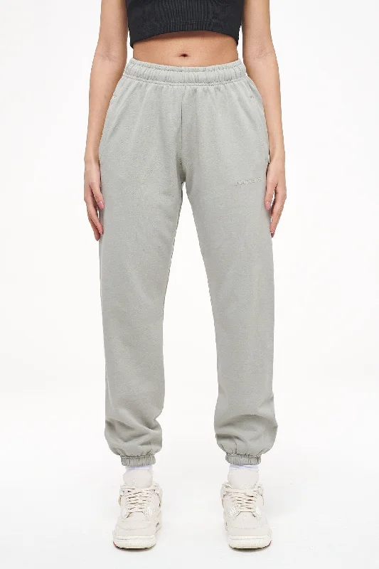 Grace High Waisted Sweat Pants Vintage Washed Quiet Gray High-Waist Trousers