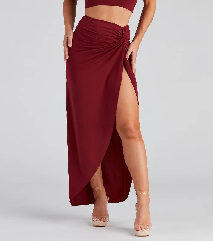 All Night Wrap Maxi Skirt denim skirt trendy