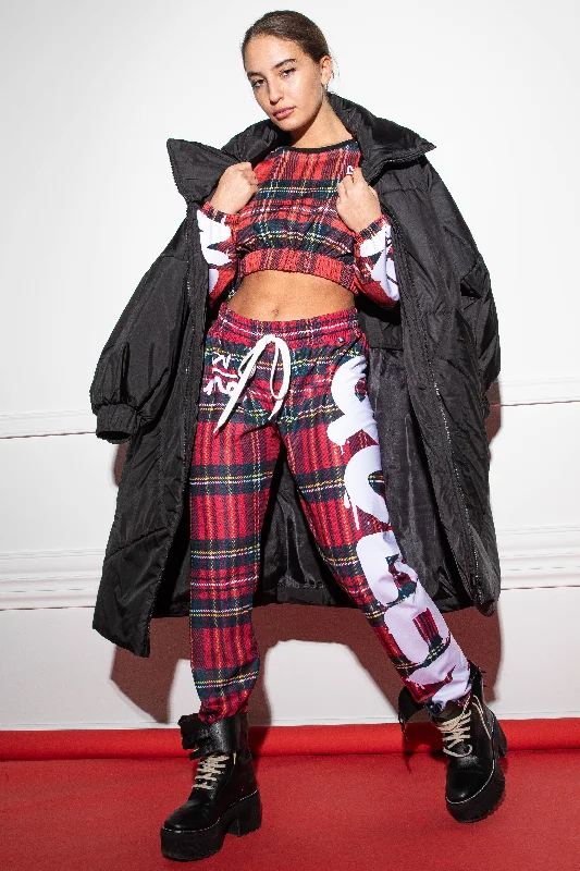 Pipparo Queen Red pants Trendy High-Waist Trousers