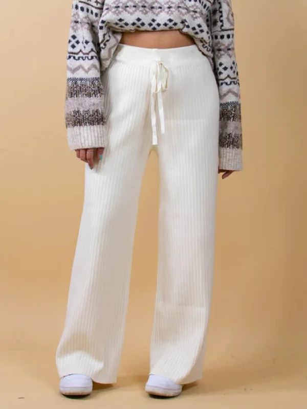 Hazel Blues® |  Ribbed Wide Leg Sweater Pants Trendy Velvet Pants