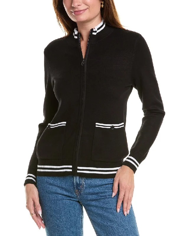 YAL New York Zip-Up Pocket Front Sweater Lightweight Heavyweight Midweight