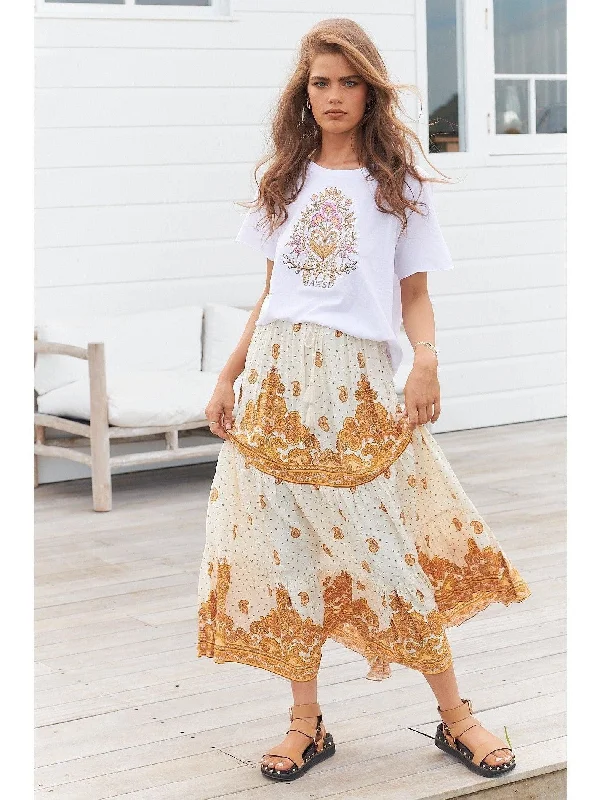 JAASE Sundown Print Riya Maxi Skirt high waist skirt
