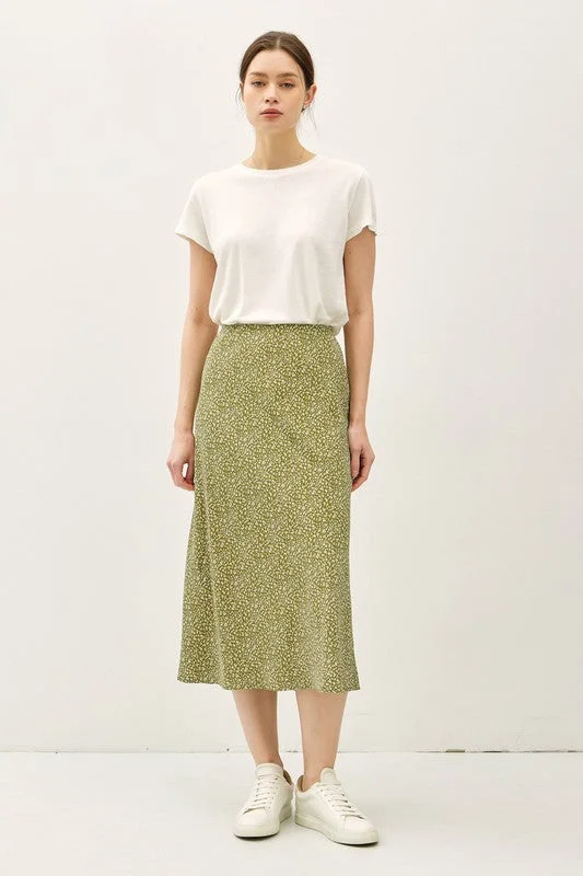 Life Is A Breeze Avocado Floral Midi Skirt summer skirt style
