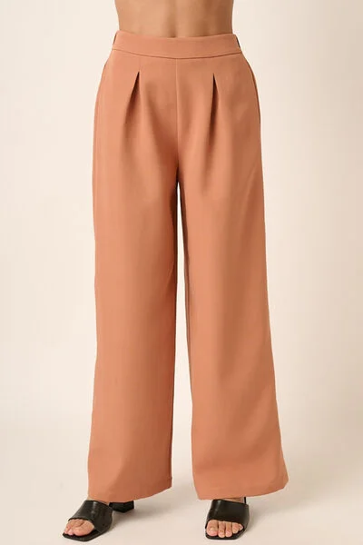 Hazel Blues® | Mittoshop Inverted Pleat Detail Wide Leg Pants Comfortable Pleated Pants Hazel Blues® | Mittoshop Inverted Pleat Detail Wide Leg Pants Comfortable Pleated Pants