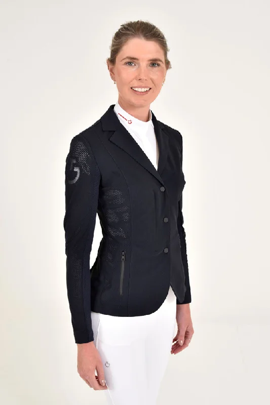 Revo Perforated Light Tech Knit Jacket - Navy Wool Fabric Cashmere Fabric Tweed Fabric