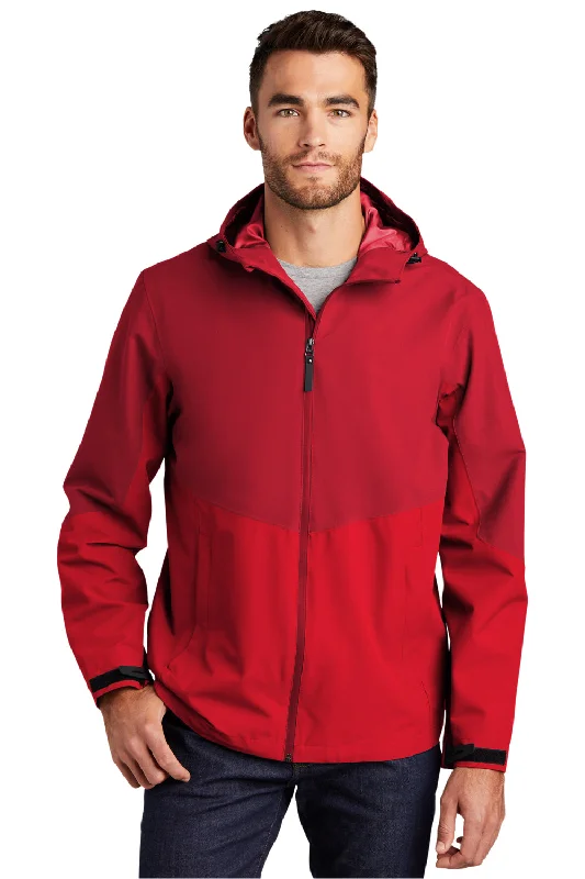 Port Authority Mens Tech Wind & Water Resistant Full Zip Hooded Rain Jacket - Sangria Red/True Red - Closeout Notch Collar Peter Pan Collar Cowl Neck Port Authority Mens Tech Wind & Water Resistant Full Zip Hooded Rain Jacket - Sangria Red/True Red - Closeout Notch Collar Peter Pan Collar Cowl Neck