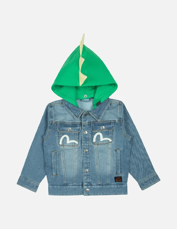 Dinosaur Detachable Hood Regular Fit Daicock Print Denim Jacket Knit Jacket Woven Jacket Fleece Jacket Dinosaur Detachable Hood Regular Fit Daicock Print Denim Jacket Knit Jacket Woven Jacket Fleece Jacket