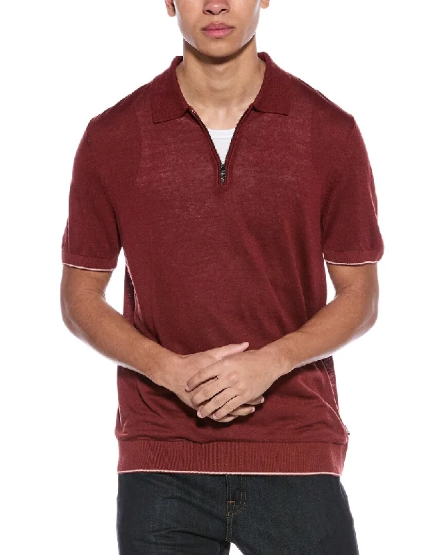 BOSS Hugo Boss Trieste Linen-Blend Polo Sweater Oversized Loose Flowy