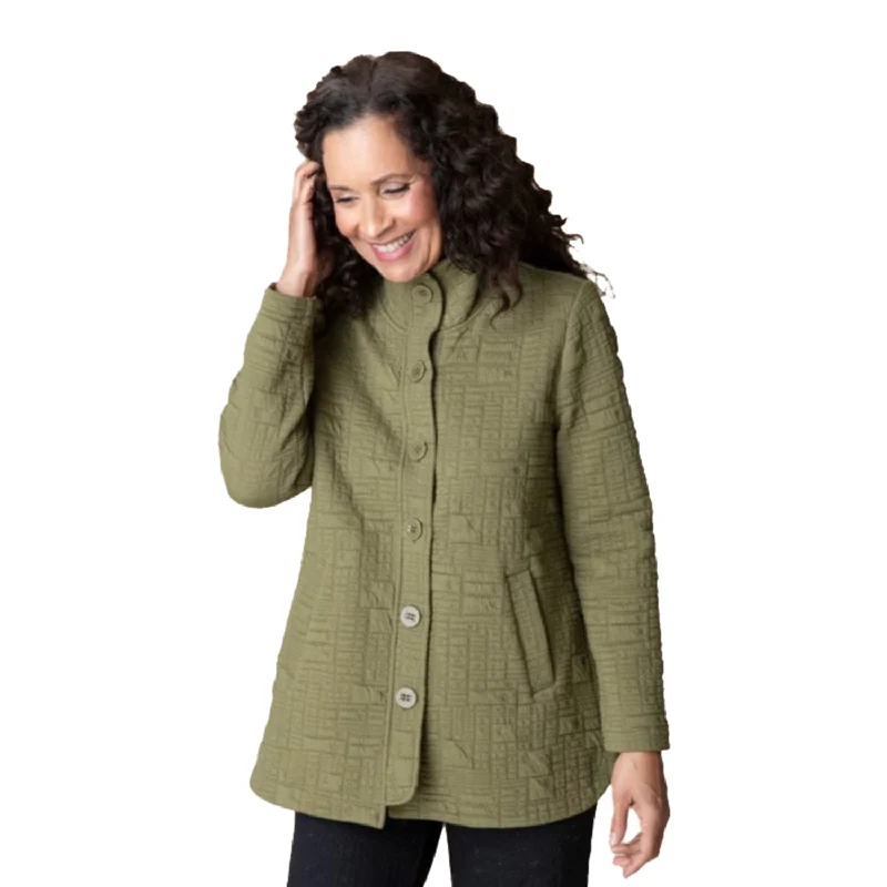 Women's Habitat Box Quilt Shirttail Jacket Olive Nylon Fabric Polyester Fabric Spandex Fabric Women's Habitat Box Quilt Shirttail Jacket Olive Nylon Fabric Polyester Fabric Spandex Fabric