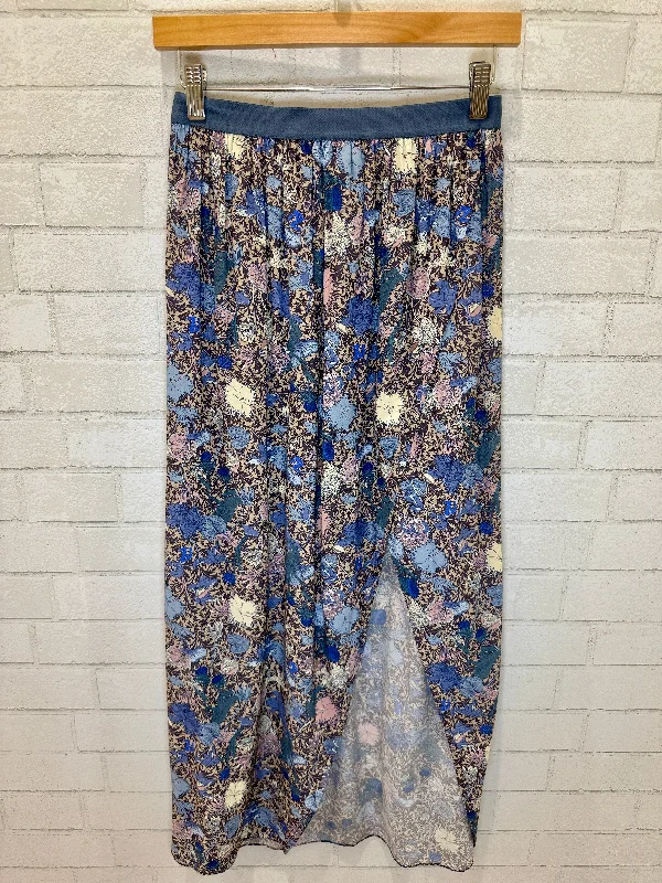 ZADIG & VOLTAIRE Long Silk Skirt with slip / S-EU36 patchwork skirt art