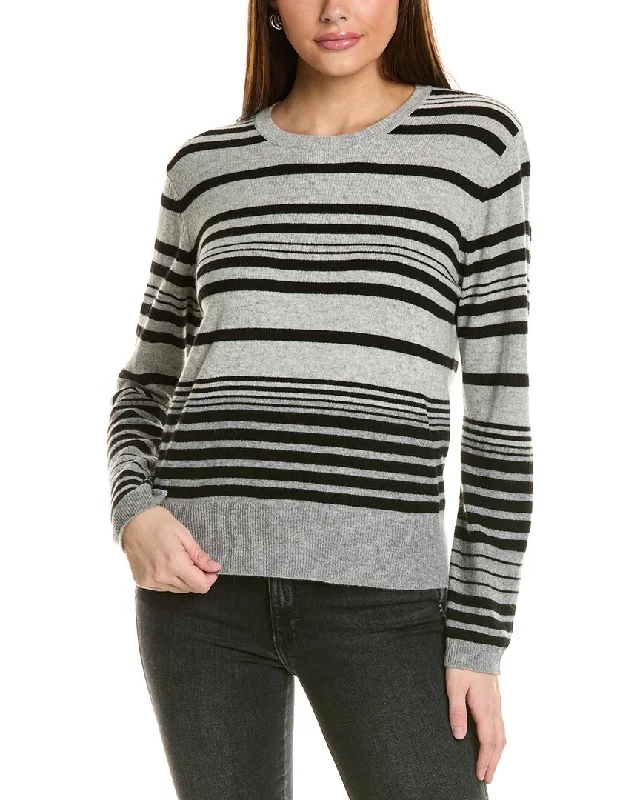 Collaboration Dahlia Stripe Cashmere Sweater Stretchy Elastic Breathable