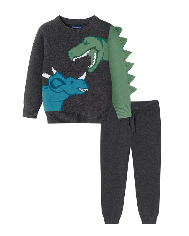 Andy & Evan Dino Sweater Set Rayon Fabric Velvet Fabric Corduroy Fabric