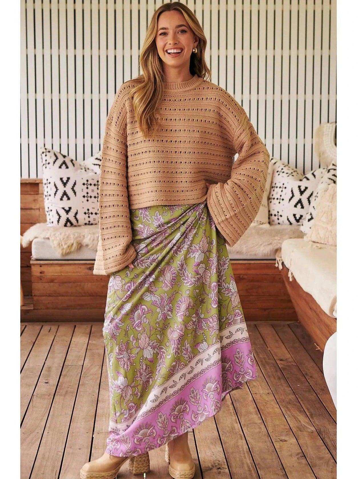 JAASE Kaffir Print Reeva Maxi Skirt corduroy skirt cozy