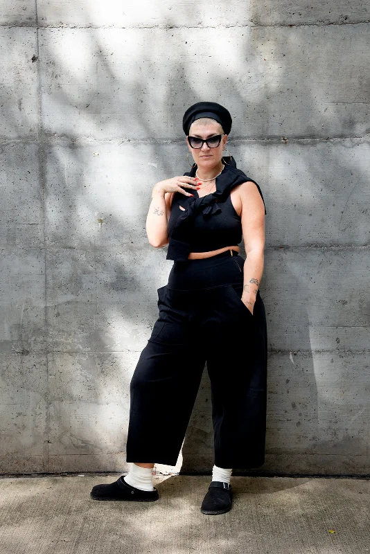 Puff Pants Tall in Black Comfortable Denim Leggings