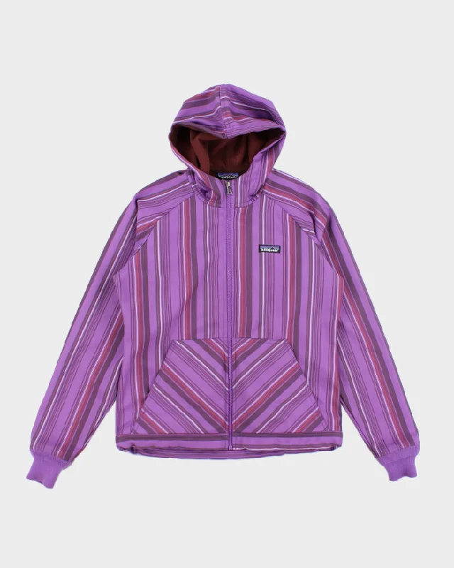 Patagonia Striped Purple Hooded Jacket - M Insulated Jacket Fitted Jacket Loose Jacket Patagonia Striped Purple Hooded Jacket - M Insulated Jacket Fitted Jacket Loose Jacket