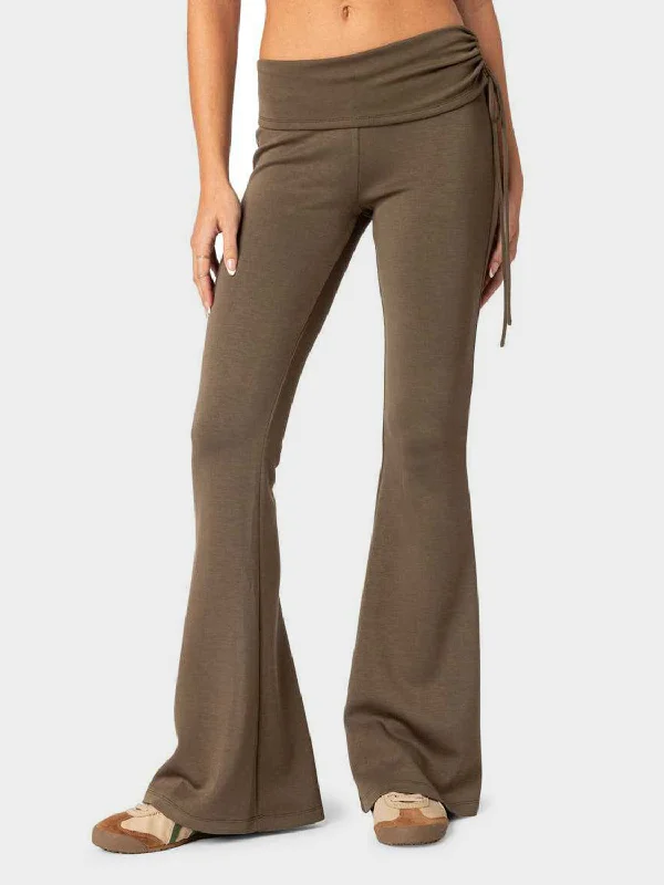 Hazel Blues® |  Drawstring Ruched Flare Pants Stylish Harem Pants