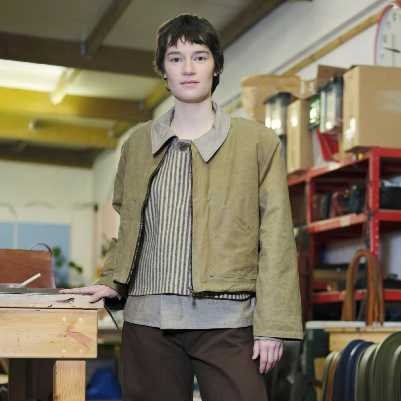 Kate Sheridan | Sand Lumber Jacket Hoodie Zip-Up Jacket Button-Up Jacket