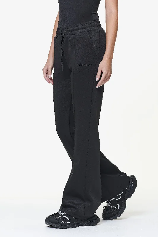Clair Flared Track Pants Black Chic Slim Fit Pants