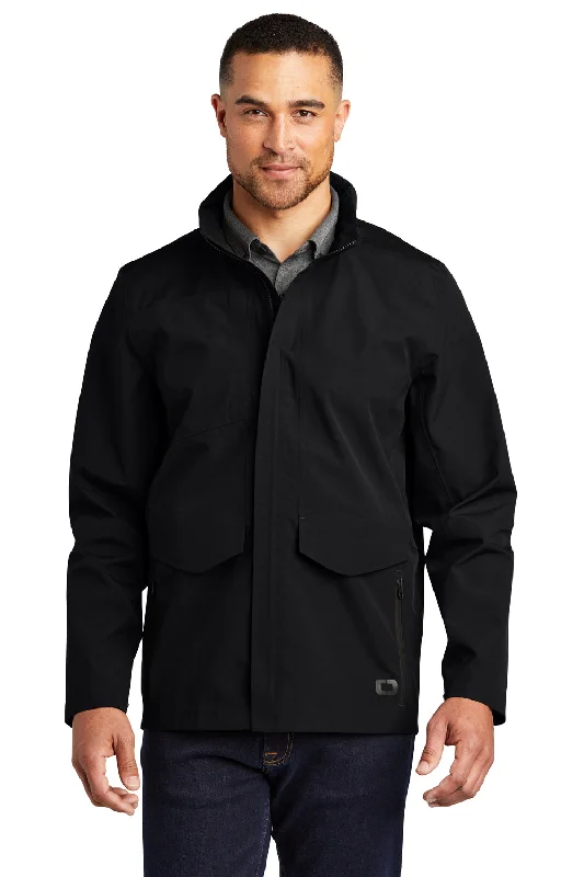 Ogio Mens Utilitarian Wind & Water Resistant Full Zip Hooded Jacket - Blacktop - Closeout Jacket Blazer Coat Ogio Mens Utilitarian Wind & Water Resistant Full Zip Hooded Jacket - Blacktop - Closeout Jacket Blazer Coat