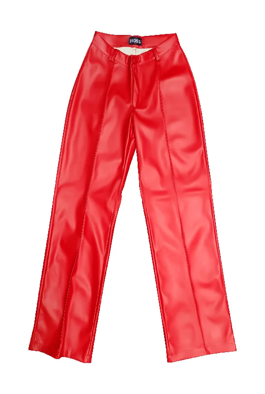 RED V-SHAPED PANTS High-Waist Jeans