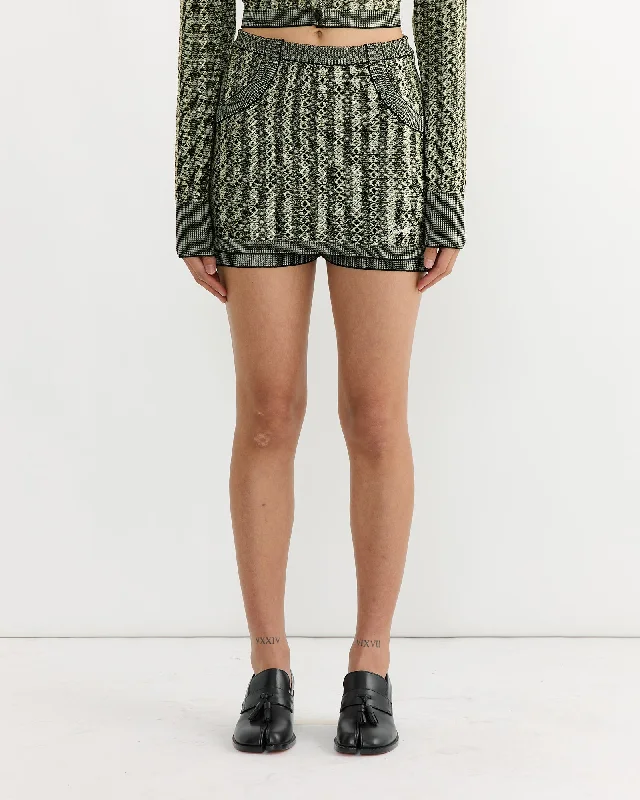 La Jupe Culotte Marino Skirt in Multi Black wool skirt thick