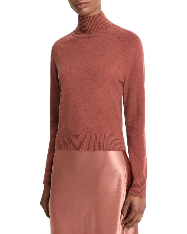 Vince Raglan Turtleneck Wool & Cashmere-Blend Sweater Elasticated Padded Insulated