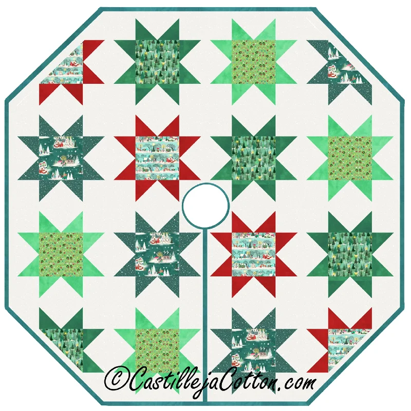 Variable Star Village Tree Skirt CJC-54053e - Downloadable Pattern wool skirt warm
