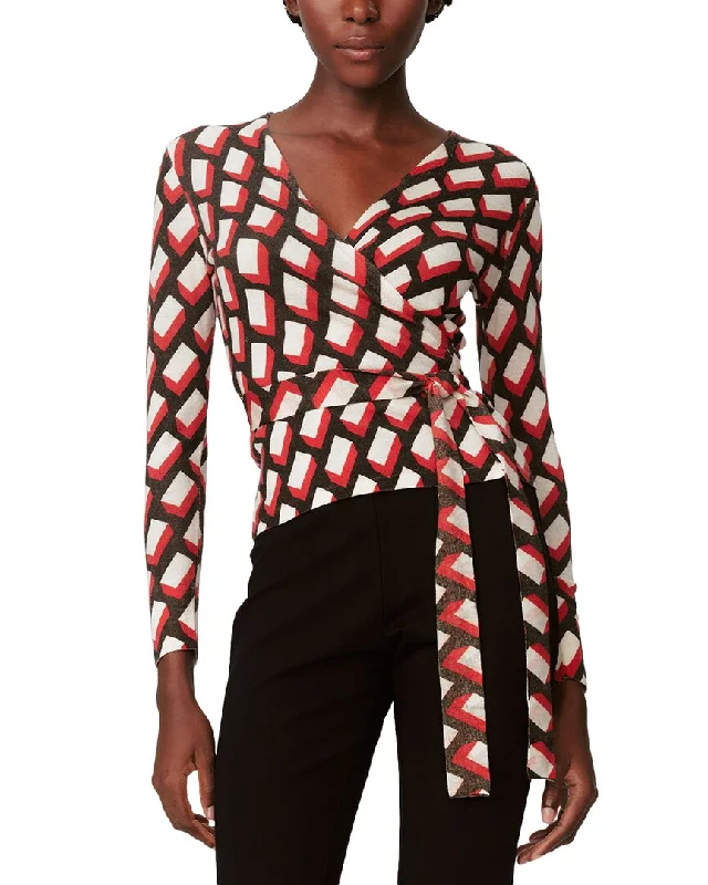 Diane von Furstenberg Vincente Wool Sweater Hooded Caped Shawl Collar