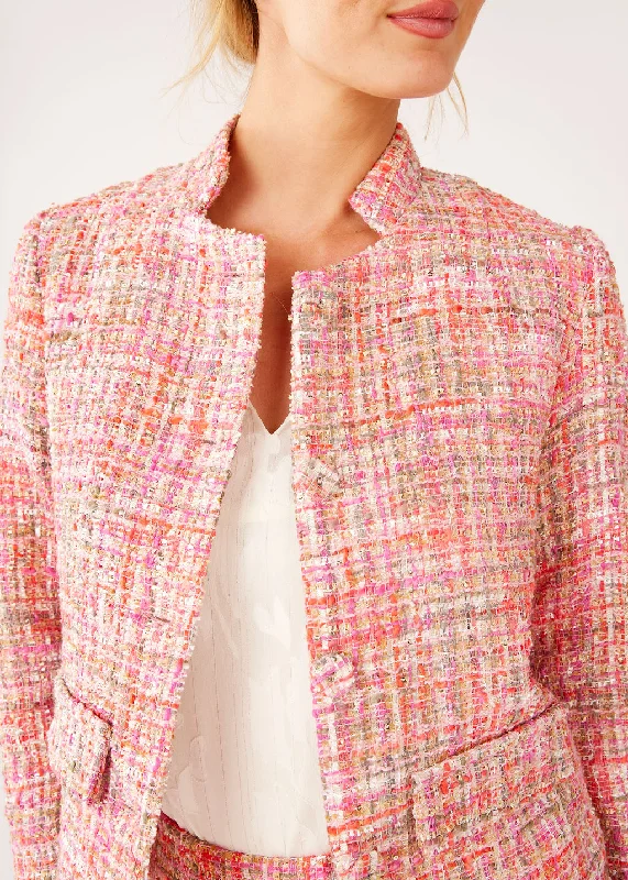 Onassis Jacket Pink Multi Tweed Striped Jacket Polka Dot Jacket Floral Jacket