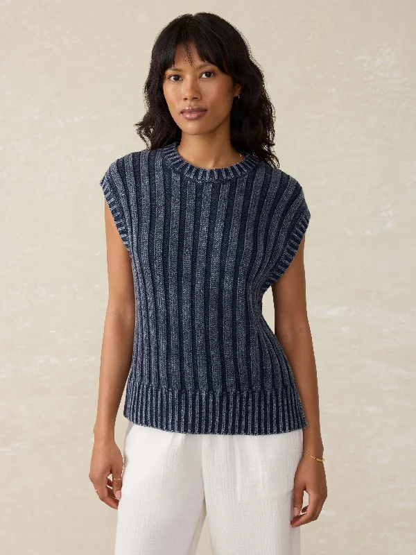 Sunwashed Sweater Vest - Navy Blazer Anti-Pilling Anti-Shrink Durable