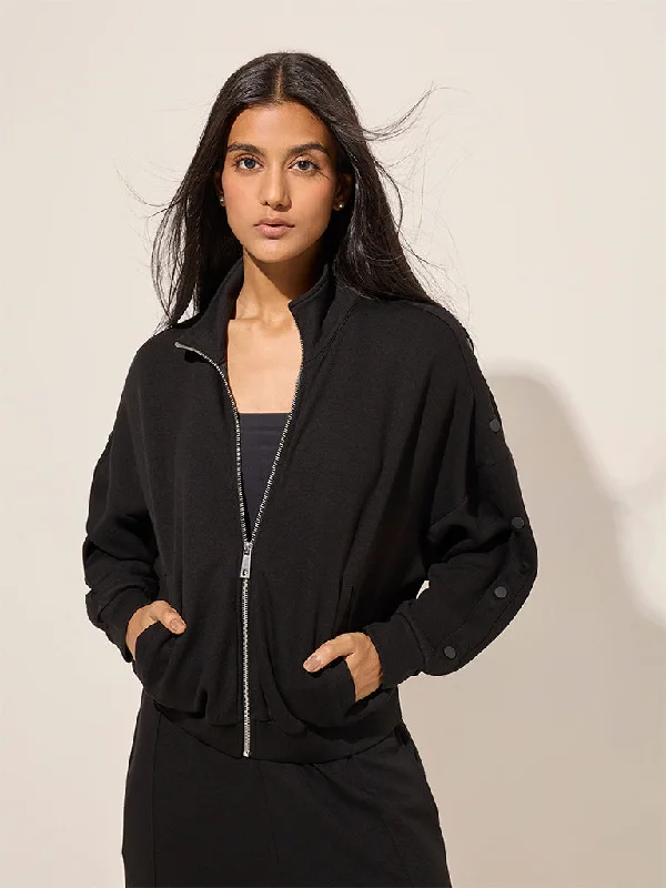 LOV Black Solid Jacket Bomber Jacket Anorak Windbreaker