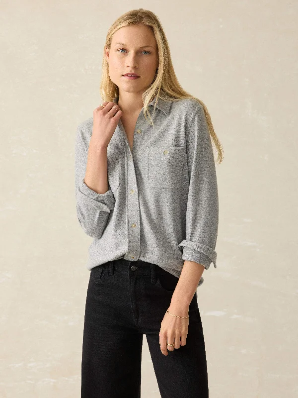 Legend™ Sweater Shirt - Fossil Grey Twill Fleece Fabric Down Fabric Feather Fabric