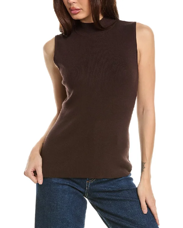 Tahari ASL Sweater Vest Cotton Fabric Linen Fabric Terry Fabric