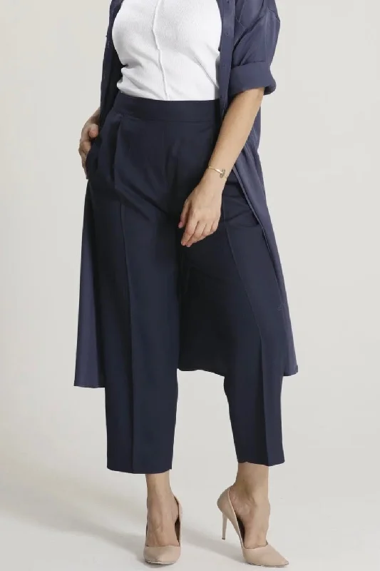 Shegul Andila Pants- Navy Comfortable Wide-Leg Pants