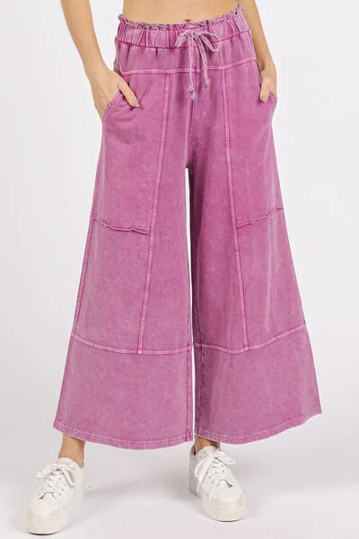 Hazel Blues® | Mittoshop Mineral Wash Seam French Terry Wide Leg Pants Cozy Maternity Pants Hazel Blues® | Mittoshop Mineral Wash Seam French Terry Wide Leg Pants Cozy Maternity Pants