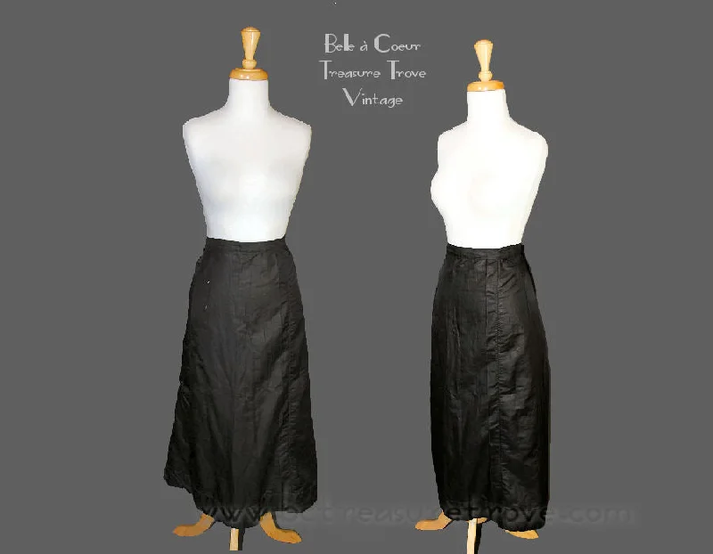 Black Silk  Skirt Antique Victorian or Edwardian For Study or Pattern velvet skirt plush