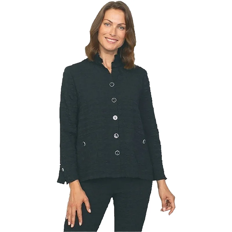Women's Habitat Scoop Pocket Retro Jacket Black Notch Collar Peter Pan Collar Cowl Neck Women's Habitat Scoop Pocket Retro Jacket Black Notch Collar Peter Pan Collar Cowl Neck