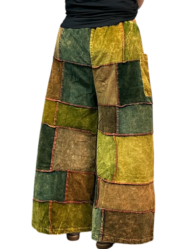 Sarah Corduroy Patchwork Pants Casual Skinny Fit Pants