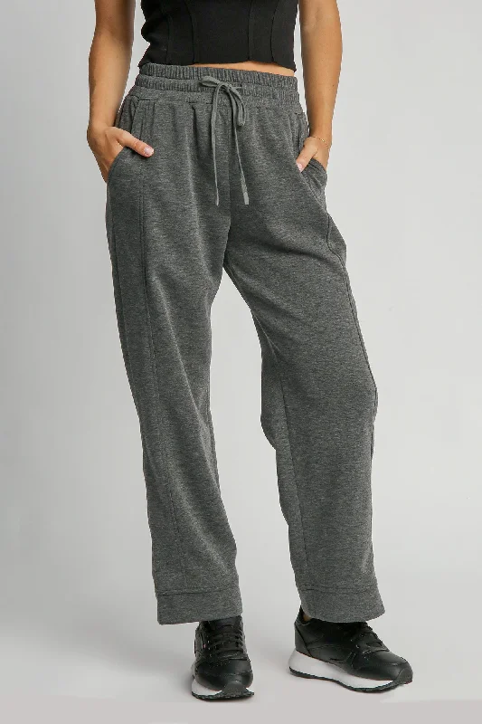 Hazel Blues® |  Umgee Drawstring Wide Leg Pants with Pockets Cozy Jogger Leggings
