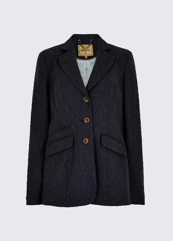 Darkhedge Tweed Jacket - Navy Embroidered Jacket Appliqued Jacket Beaded Jacket
