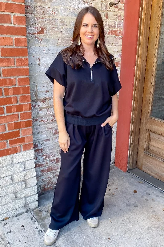 Buttery Soft Drawstring Black Pants Comfortable Jogger Trousers