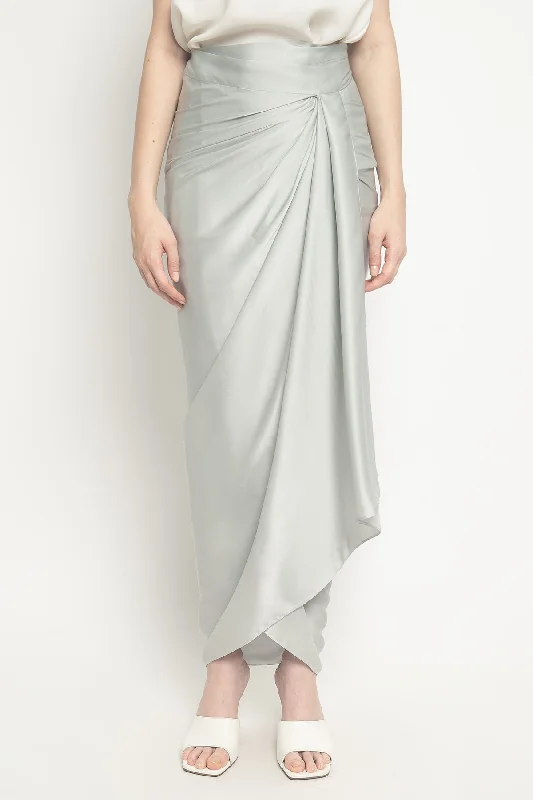 Lilit Skirt in Silver Grey linen skirt natural