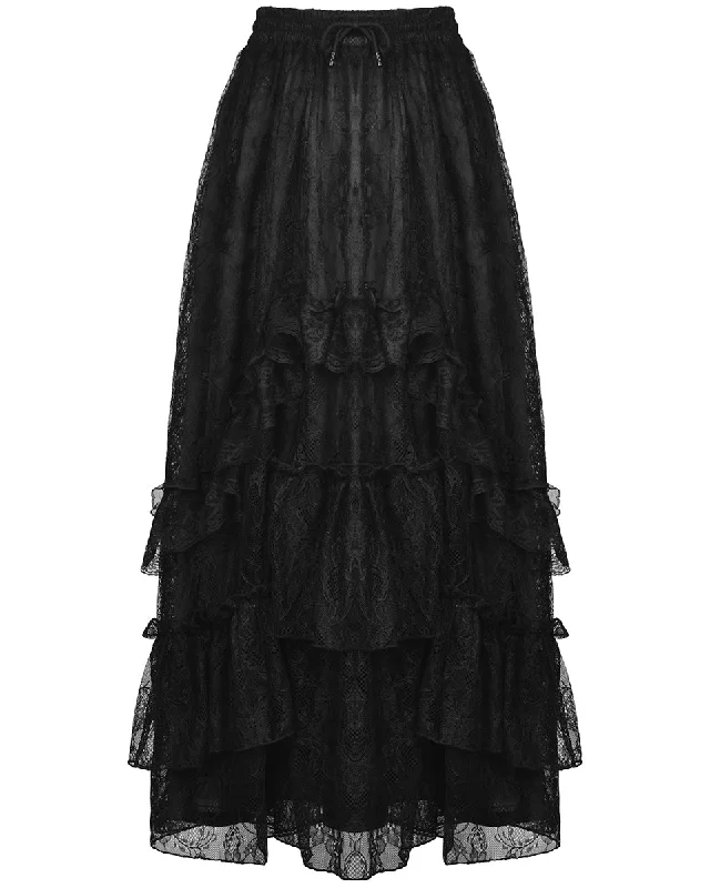 Dark In Love Tristessa Lace Bustle Skirt silk skirt lustrous