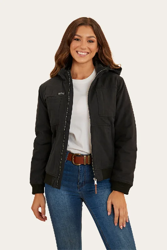 Willowra Womens Canvas Jacket - Black Chenille Jacket Brocade Jacket Lace Jacket