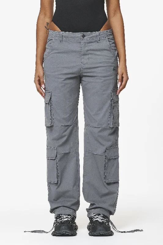 Tanum Wide Cargo Pants Anthracite Grey Comfortable Pleated Pants