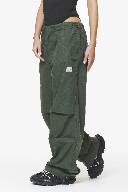 Askoy Tower Skydiver Track Pants Sage Green Stylish Paperbag Waist Pants